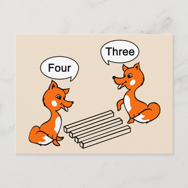 Cartão Postal Fox de truque de ilusão óptica (Frente)