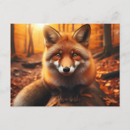 Cartão Postal Fox do outono em Charme estético e florestal