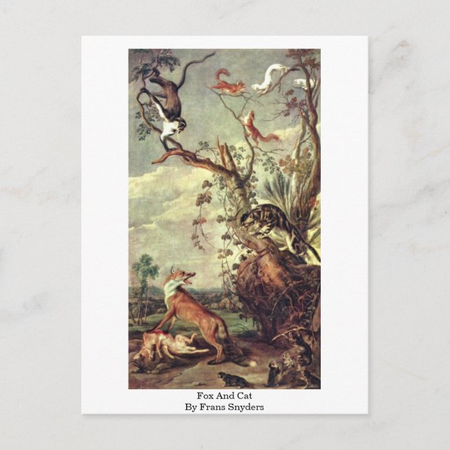 Cartão Postal Fox E Cat Por Frans Snyders (Frente)