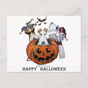 Cartão Postal Fox Terrier Halloween
