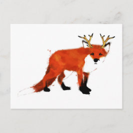 Cartão Postal Fox Watercolor