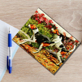Cartão Postal Foxhounds (Inglês&Americano) em madeira do outono