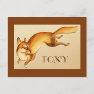 Cartão Postal "Foxy" - Esboço japonês antigo de uma raposa