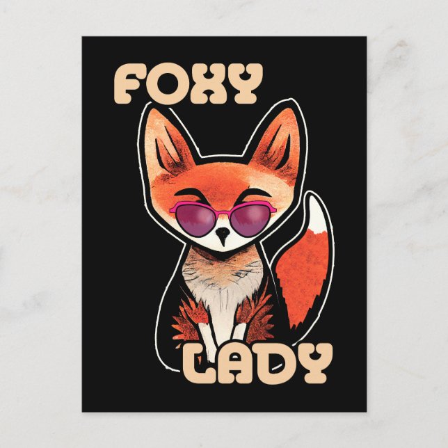Cartão Postal Foxy Lady | Raposa-branca (Frente)