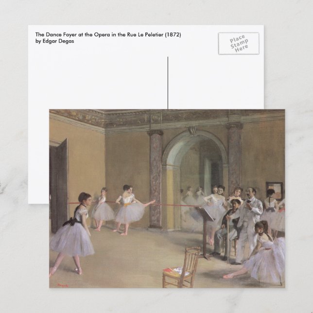 Cartão Postal Foyer de Dança na Ópera por Edgar Degas (Frente/Verso)