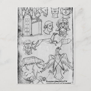 Cartão Postal Fr 19093 fol.18v Diversos desenhos