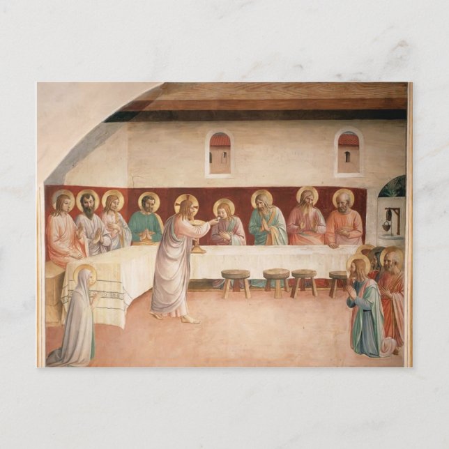 Cartão Postal Fra Angelico - Instituição do Eucharist (Frente)