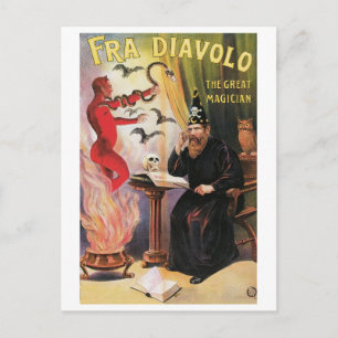 Cartão Postal Fra Diavolo ~ O Excelente Maggie Vintage Magic Act