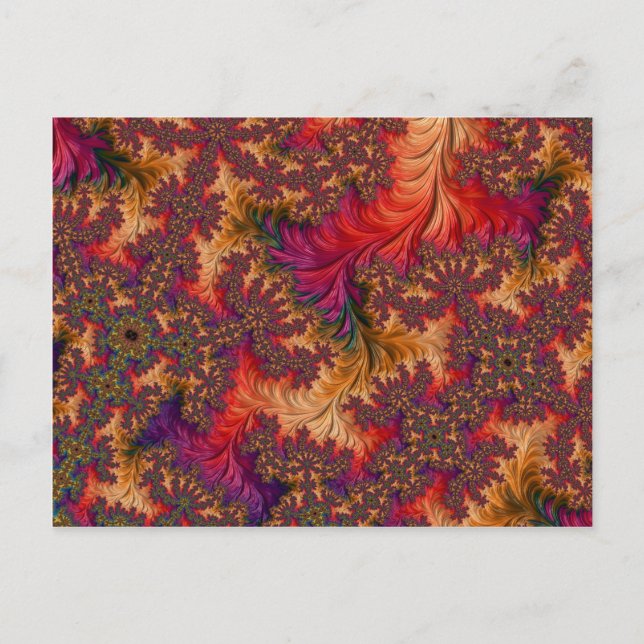Cartão Postal Fractal de Abstrato de Ramificação Brilhante Tripp (Frente)