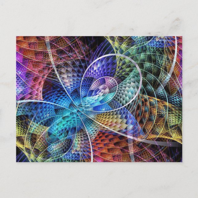 Cartão Postal Fractal de apófise abstrato X (Frente)