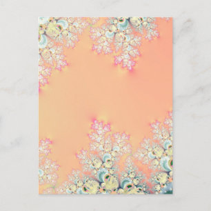 Cartão Postal Fractal de espuma de Primavera de pêssego