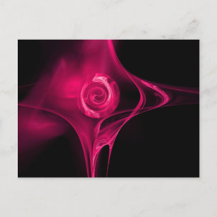 Cartão Postal FRACTAL ROSA, fúcsia rosa