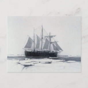 Cartão Postal Fram, o navio de Nansen, no gelo polar