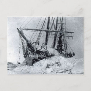 Cartão Postal Fram, o navio de Nansen, no gelo polar
