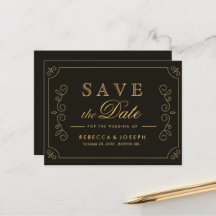 Frame Dourado Negro Fronteiras Casamento Salvar Da