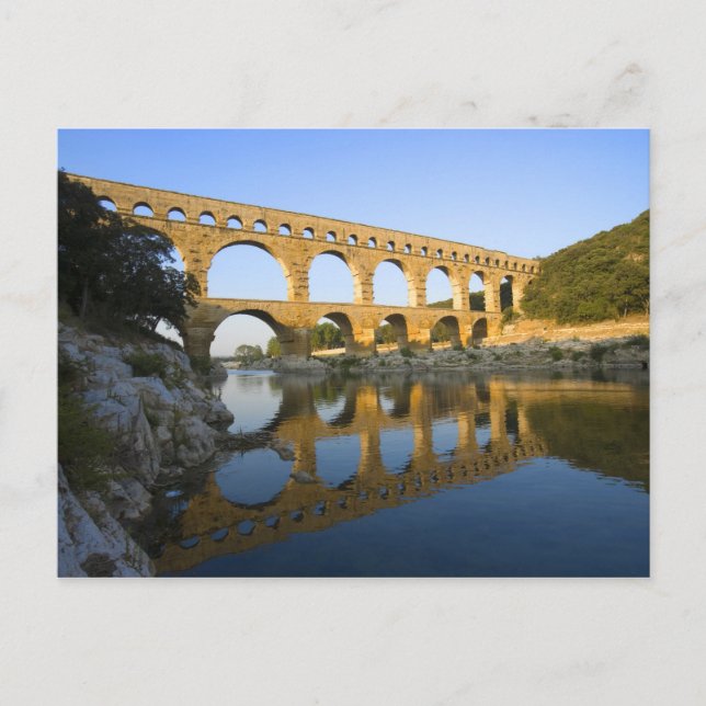 Cartão Postal França, Avignon. O aqueduto Pont du Gard Roman (Frente)