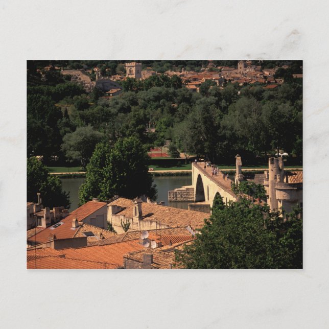 Cartão Postal França, Avignon, Provença. Rua Pont, Benezet. (Frente)