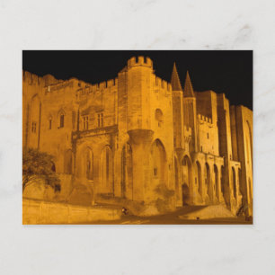 Cartão Postal França, Avinhão, Provença, Palácio Papal à noite 2