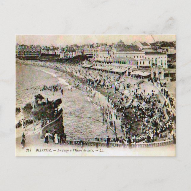 Cartão Postal França, Biarritz, La plage (Frente)