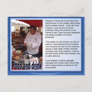 Cartão Postal França, comida Francesa