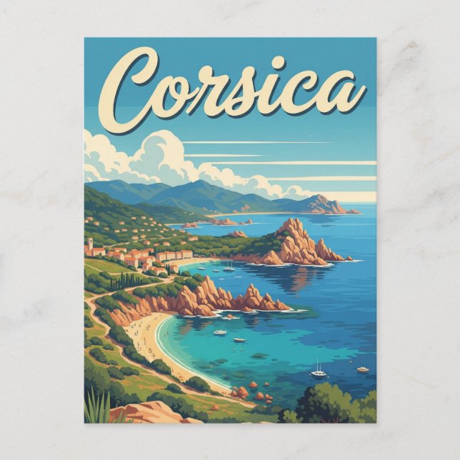 Cartão Postal França Corsica Viagem (Frente)