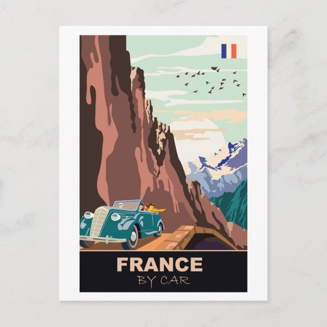 Cartão Postal França de Carro (Frente)