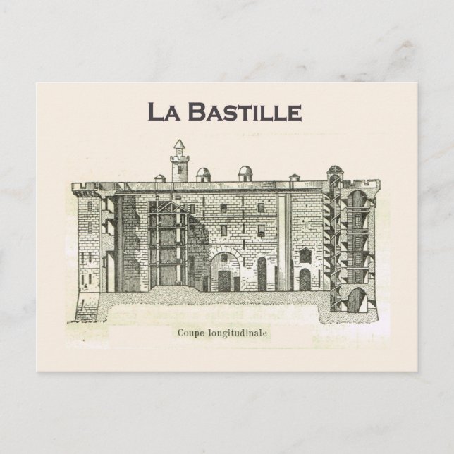 Cartão Postal França, Dentro da Bastilha (Frente)