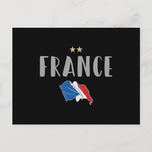 Cartão Postal França Futebol Fan Camisa Bandeira Francesa (Frente)