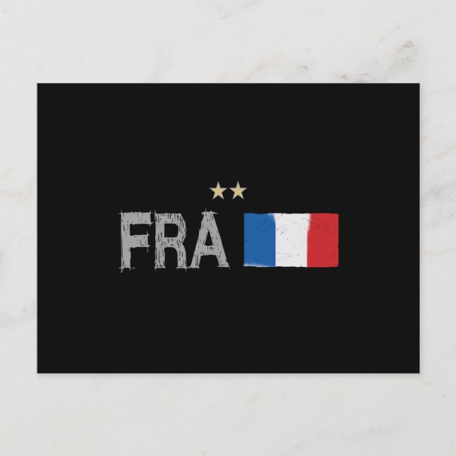 Cartão Postal França Futebol Fan Camisa Bandeira Francesa (Frente)