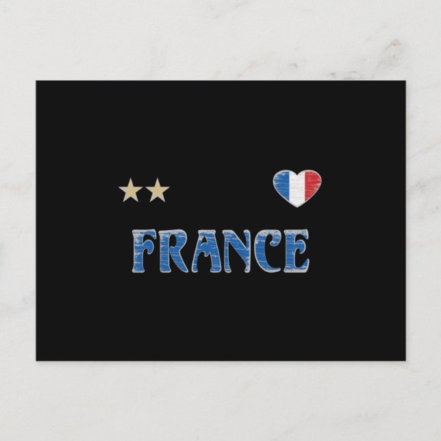 Cartão Postal França Futebol Fan Camisa Bandeira Francesa (Frente)
