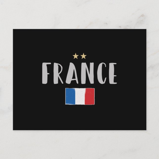 Cartão Postal França Futebol Fan Camisa Bandeira Francesa (Frente)