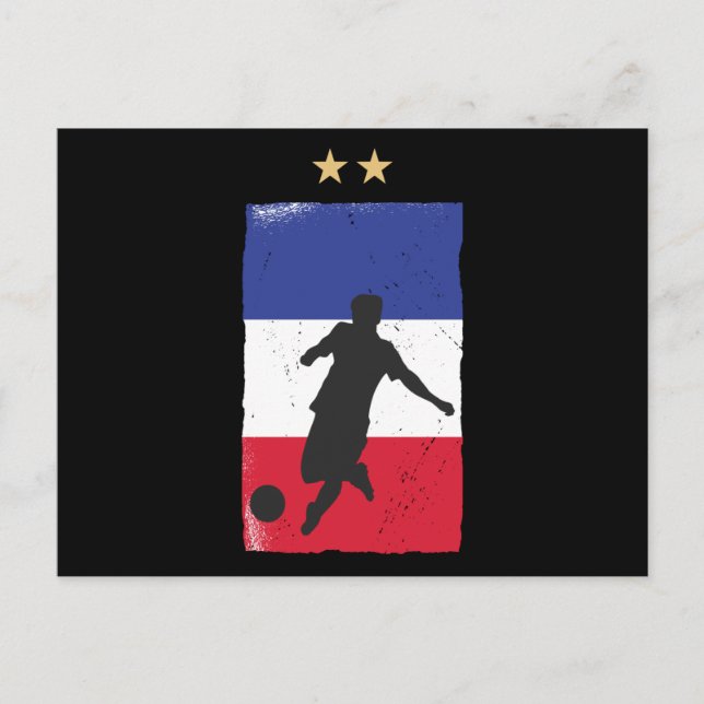 Cartão Postal França Futebol Jersey Fan French Flag (Frente)