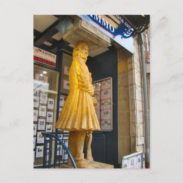 Cartão Postal França, Jura, Arbois; Estátua de um viticultora (Frente)