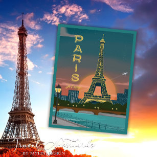 Cartão Postal França Moderna Paris je t'aime Eiffel Tower Viagem