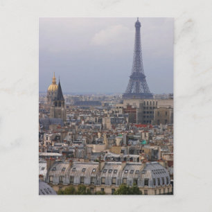 Cartão Postal França, Paris, paisagem urbana com Torre Eiffel
