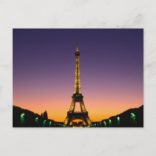 Cartão Postal França, Paris, Torre Eiffel ao pôr do sol.