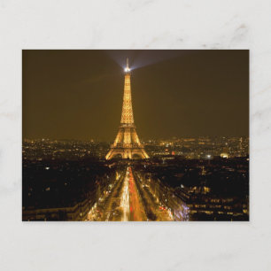 Cartão Postal França, Paris. Vista noturna da Torre Eiffel