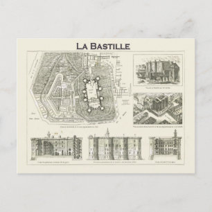 Cartão Postal França, Plano e imagens da Bastilha