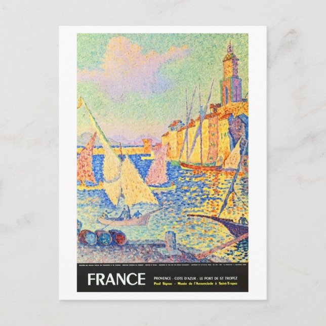 Cartão Postal França, Provença, riviera francesa, Ruas, porto de (Frente)