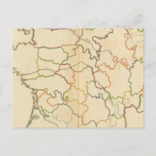 Cartão Postal França Rivers Outline