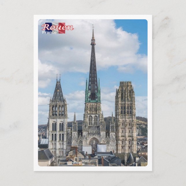Cartão Postal França - Rouen - Cattedrale di Notre-Dame - (Frente)