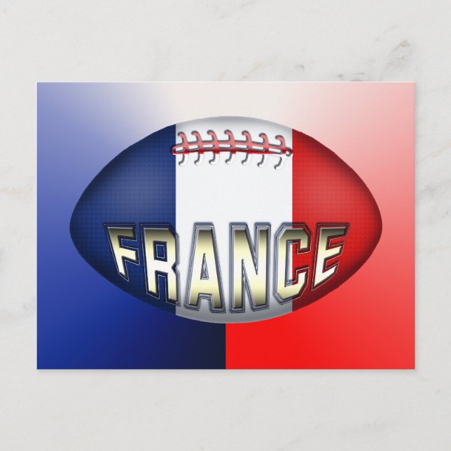 Cartão Postal França Rugby Ball (Frente)