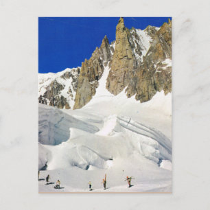 Cartão Postal França, Sking nos Alpes Franceses