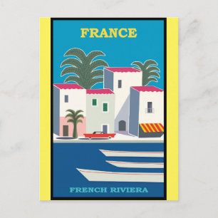Cartão Postal França Viagens vintage da Riviera