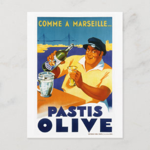 Cartão Postal França Viagens vintage de Poster restaurada