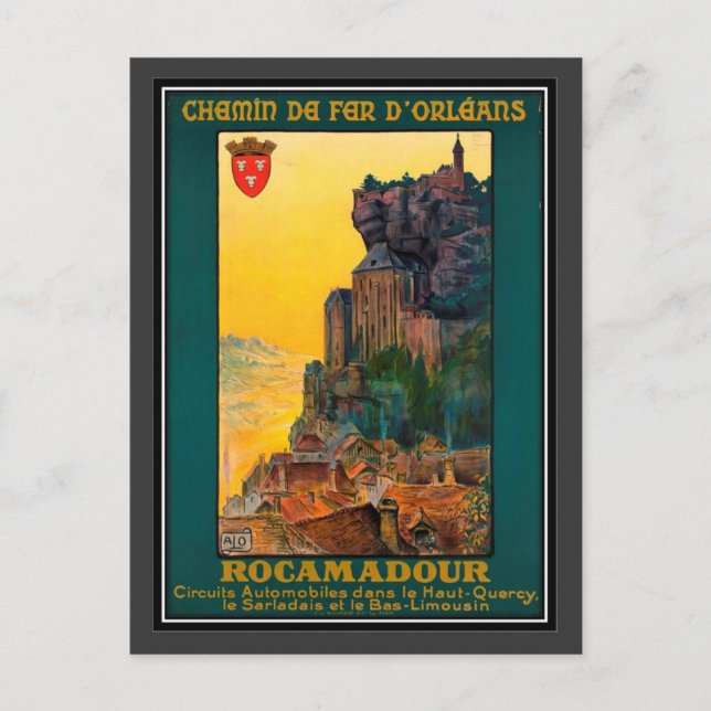 Cartão Postal França viagens vintage, Rocamadour - (Frente)