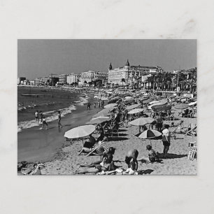 Cartão Postal França vintage Cannes a praia