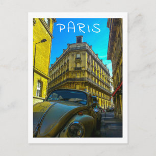 Cartão Postal France Architecture French Street Old Car Paris