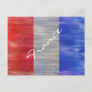 Cartão Postal France distressed French flag