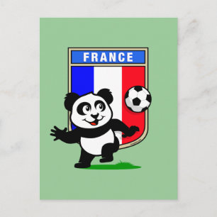 Cartão Postal France Football Panda